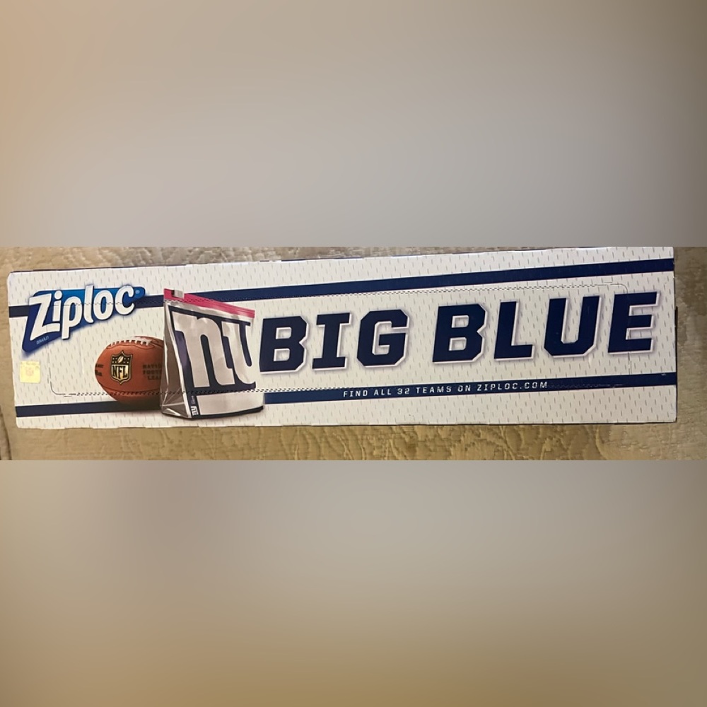 New York Giants Ziploc gallon storage bags